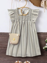 Summer New Arrivals Striped Wavy Collar & Flare Sleeved Chic Dress